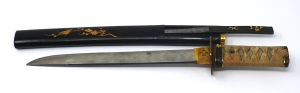 Los 1678 - Wakizashi - Japanisches Kurzschwert in Holzscheide und mit kleinem Kozuka-Beimesser - 14 - thumb