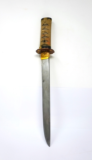 Los 1678 - Wakizashi - Japanisches Kurzschwert in Holzscheide und mit kleinem Kozuka-Beimesser - 21 - thumb