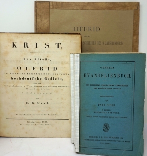 Lot 2109, Auction  124, Otfrid von Weißenburg, Drei Werke von und über den althochdeutschen Dichter