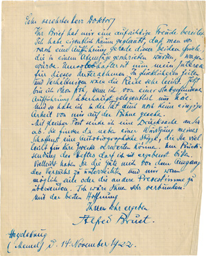 Los 2503 - Brust, Alfred - Brief an Albert Buesche - 0 - thumb