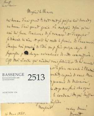 Lot 2513, Auction  124, Koreff, David Ferdinand, Empfehlung Eugène Scribes.