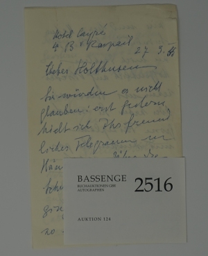 Los 2516 - Kolb, Annette - Brief an Egon Holthusen - 0 - thumb