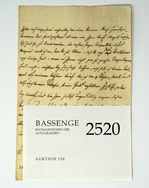 Lot 2520, Auction  124, Pichler, Caroline, Brief an Andreas Streicher