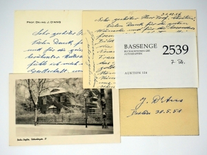 Lot 2539, Auction  124, D'Ans, Jean, Konvolut Briefe u. Karten an André Chrétien