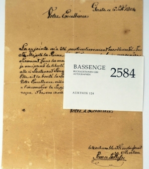 Lot 2584, Auction  124, Ludwig Prinz von Hessen Philippsthal, Eigenhänd. Brief an eine Exzellenz