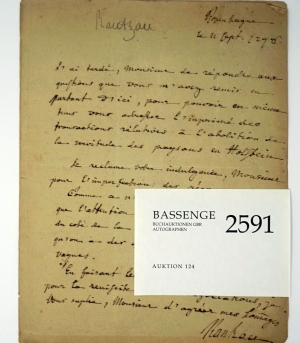 Lot 2591, Auction  124, Rantzau, Christian Detlev Karl zu, Brief aus Kopenhagen