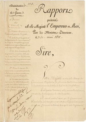 Lot 2596, Auction  124, Napoleon I. Bonaparte, Eigenhänd. Verfügung über Truppenversorgung