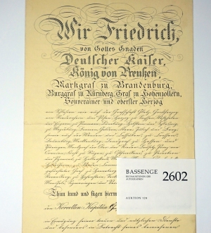 Lot 2602, Auction  124, Wilhelm II., Deutscher Kaiser, Kapitänspatent im Drei-Kaiser-Jahr