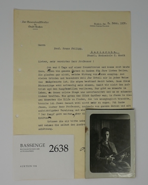 Los 2638 - Karajan, Herbert von - Brief aus Aachen + Foto - 0 - thumb