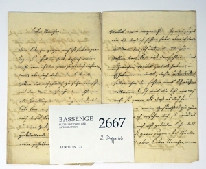 Lot 2667, Auction  124, Streicher, Nanette, Brief an ihren Mann