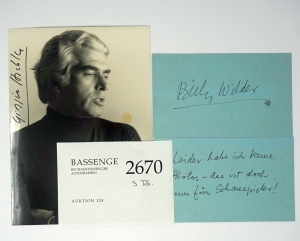 Lot 2670, Auction  124, Wilder, Billy, Zweiteil. Autogramm + Beigabe Giorgio Strehler