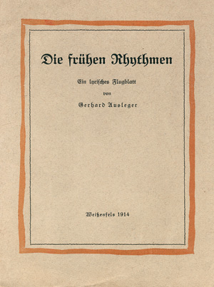 Lot 3018, Auction  124, Ausleger, Gerhard, Die frühen Rhythmen