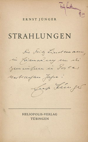 Los 3236 - Jünger, Ernst - Strahlungen (Widmungsexemplar) - 0 - thumb