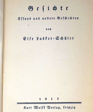 Lot 3276, Auction  124, Lasker-Schüler, Else, Gesichte (mit zwei Beigaben)