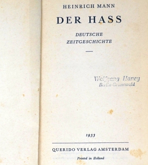 Lot 3368, Auction  124, Mann, Heinrich, Der Hass