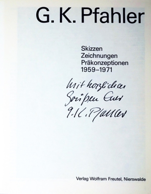 Lot 3425, Auction  124, Pfahler, Georg Karl, Skizzen, Zeichnungen, Präkonzeptionen 1959-1971 (Widmungsexemplar)