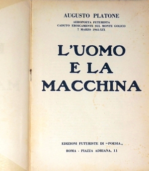 Lot 3430, Auction  124, Platone, Augusto, L'uomo e la macchina