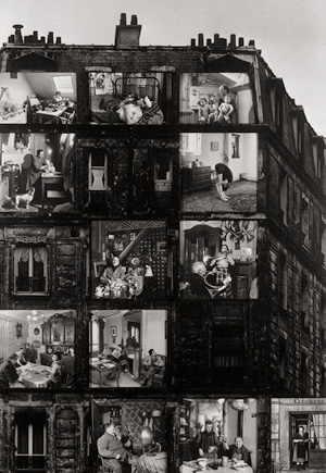 Lot 4117, Auction  124, Doisneau, Robert, Photomontage of various interiors taken by Robert Doisneau, superimposed onto a building wall