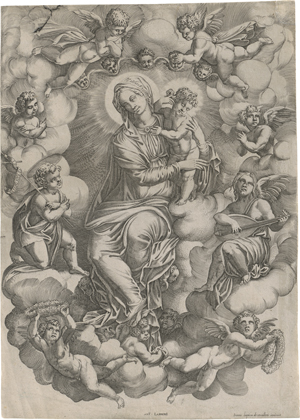 Lot 5060, Auction  124, Cavalieri, Giovanni Battista de', Die Madonna mit Kind in Glorie 