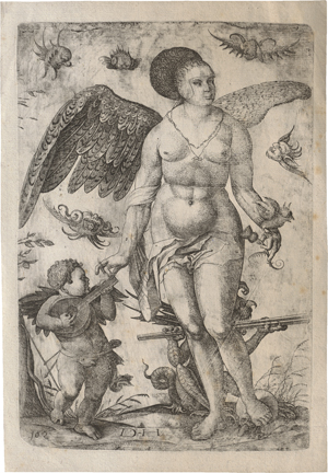 Lot 5125, Auction  124, Hopfer, Daniel, "Frau Venus" mit Amor und Teufel