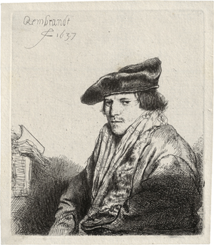 Los 5199 - Rembrandt Harmensz. van Rijn - Junger Mann mit Samtbarett (Petrus Sylvius?) - 0 - thumb