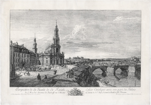 Lot 5252, Auction  124, Bellotto, Bernardo, Perspective de la Facade de la Roiale Eglise Catolique, avec une part du Palais ... 