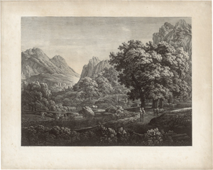 Lot 5290, Auction  124, Kolbe, Carl Wilhelm, Flusstal vor Bergen: Die heimkehrende Herde