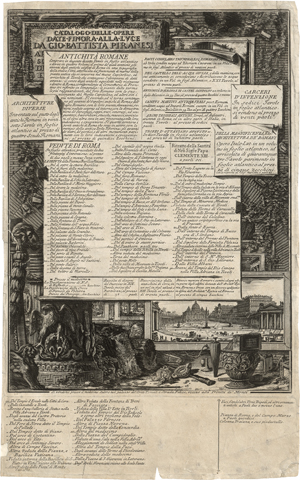 Lot 5295, Auction  124, Piranesi, Giovanni Battista, Catalogo delle opere