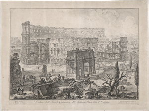 Lot 5302, Auction  124, Piranesi, Giovanni Battista, Veduta dell'Arco di Costantino, e dell'Anfiteatro Flavio detto il Colosseo