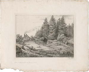 Lot 5338, Auction  124, Dahl, Johann Christian Clausen, Die Bauernhütte am Tannenwald