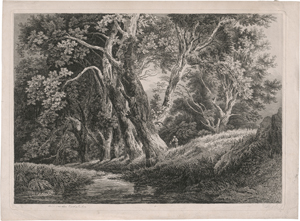 Lot 5345, Auction  124, Gabet, Franz, Waldlandschaft mit einem Bachlauf