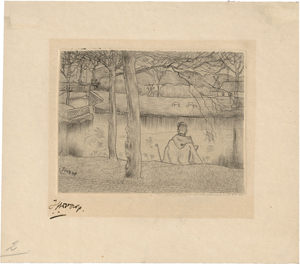 Lot 5453, Auction  124, Toorop, Jan, Landschaft mit einem Zeichner am Wasser