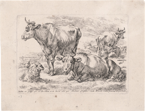 Lot 5490, Auction  124, Berchem, Nicolaes, Animalia: Vier Folgen mit Tieren