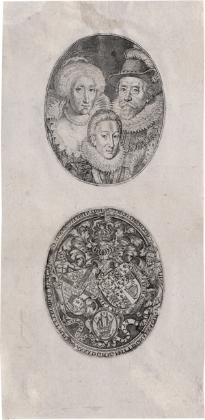 Lot 5616, Auction  124, Passe, Simon van de, Bildnis King James I., Anna von Dänemark mit Prinz Charles I. 