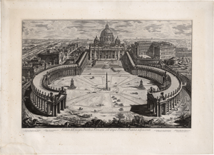 Lot 5628, Auction  124, Piranesi, Giovanni Battista, Veduta dell' insigne Basilica Vaticana coll' ampio Portico, e Piazza adjacente