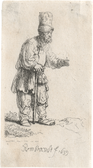 Los 5645 - Rembrandt Harmensz. van Rijn - Bauer mit hoher Mütze, auf einen Stock gelehnt - 0 - thumb