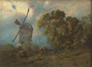 Lot 6133, Auction  124, Hoguet, Louis, Landschaft mit Windmühle