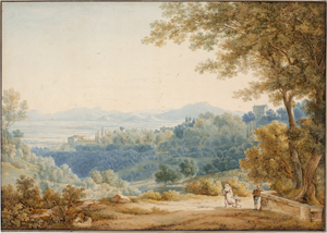 Los 6568 - Kaisermann, Franz - Blick von der Villa Belvedere über die Landschaft bei Frascati - 0 - thumb