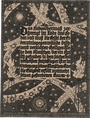 Lot 6726, Auction  124, Wöhler, Hermann, Textblatt "Das Liebesübermaß zersprengt im Tode..."