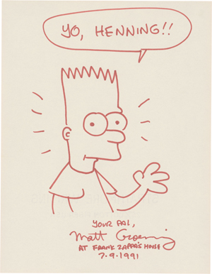 Lot 6916, Auction  124, Groening, Matt, Bart Simpson