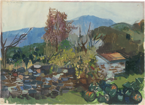 Lot 7305, Auction  124, Müller-Linow, Bruno, Garten in Berglandschaft