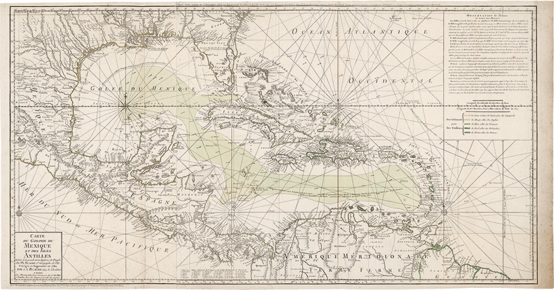 Lot 30, Auction  124, Buache, Jean-Nicolas, Carte du Golphe du Mexique et des Isles Antilles