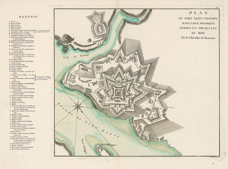 Lot 77, Auction  124, Beaurain, Jean de, Plan du fort Saint Philippe