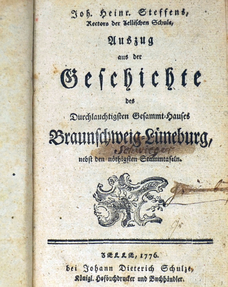 Lot 190, Auction  124, Steffens, Johann Heinrich, Auszug aus der Geschichte des  Gesammt-Hauses Braunschweig-Lüneburg