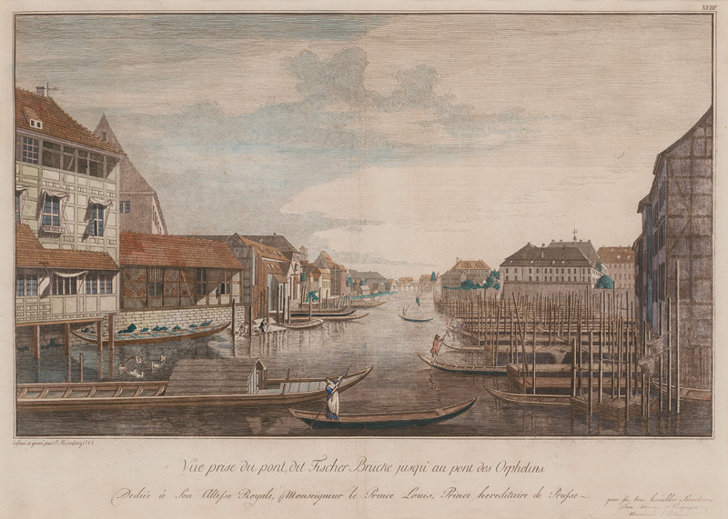 Lot 226, Auction  124, Rosenberg, Johann Georg, Vue prise du pont, dit Fischer Brücke, jusqu´ au pont des Orphelins