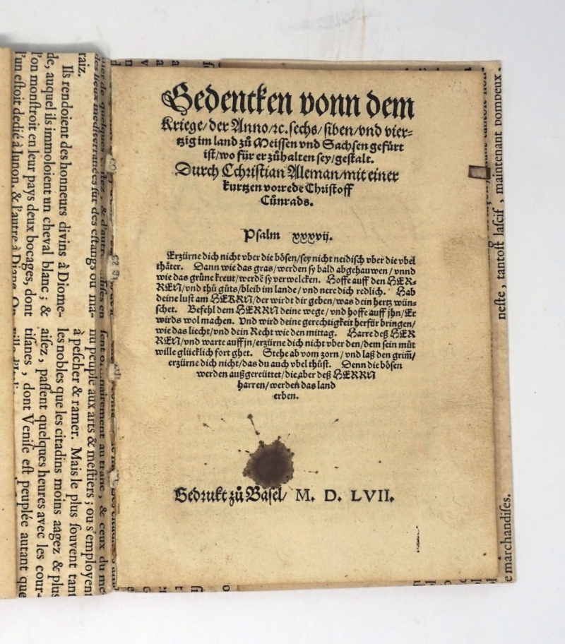 Lot 354, Auction  124, Monner, Basilius, Bedencken vonn dem Kriege