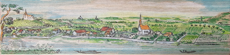 Lot 390, Auction  124, Calender of the prayer-book, Fore-edge Painting einer zauberhaften Flusslandschaft 