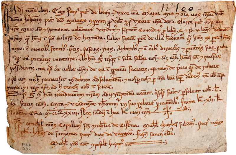 Lot 813, Auction  124, Petri, Juan, Lateinische Handschrift auf Pergament. Charter of Pedrode Beán