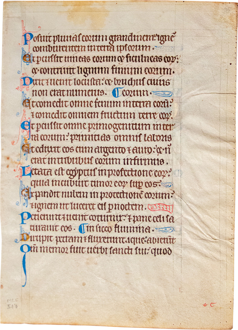 Lot 824, Auction  124, Psalter, Lateinische Handschrift auf Pergament. Psalmen 104-105