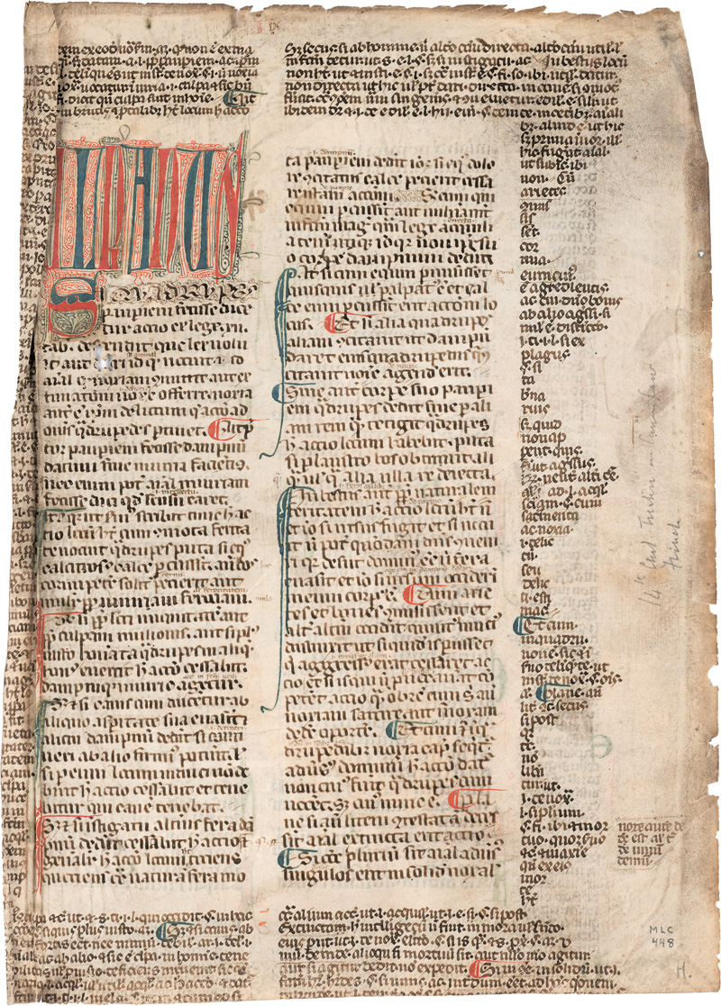 Lot 827, Auction  124, Justinianus, Lateinische Handschrift auf Pergament. Corpus Juris opening of book IX